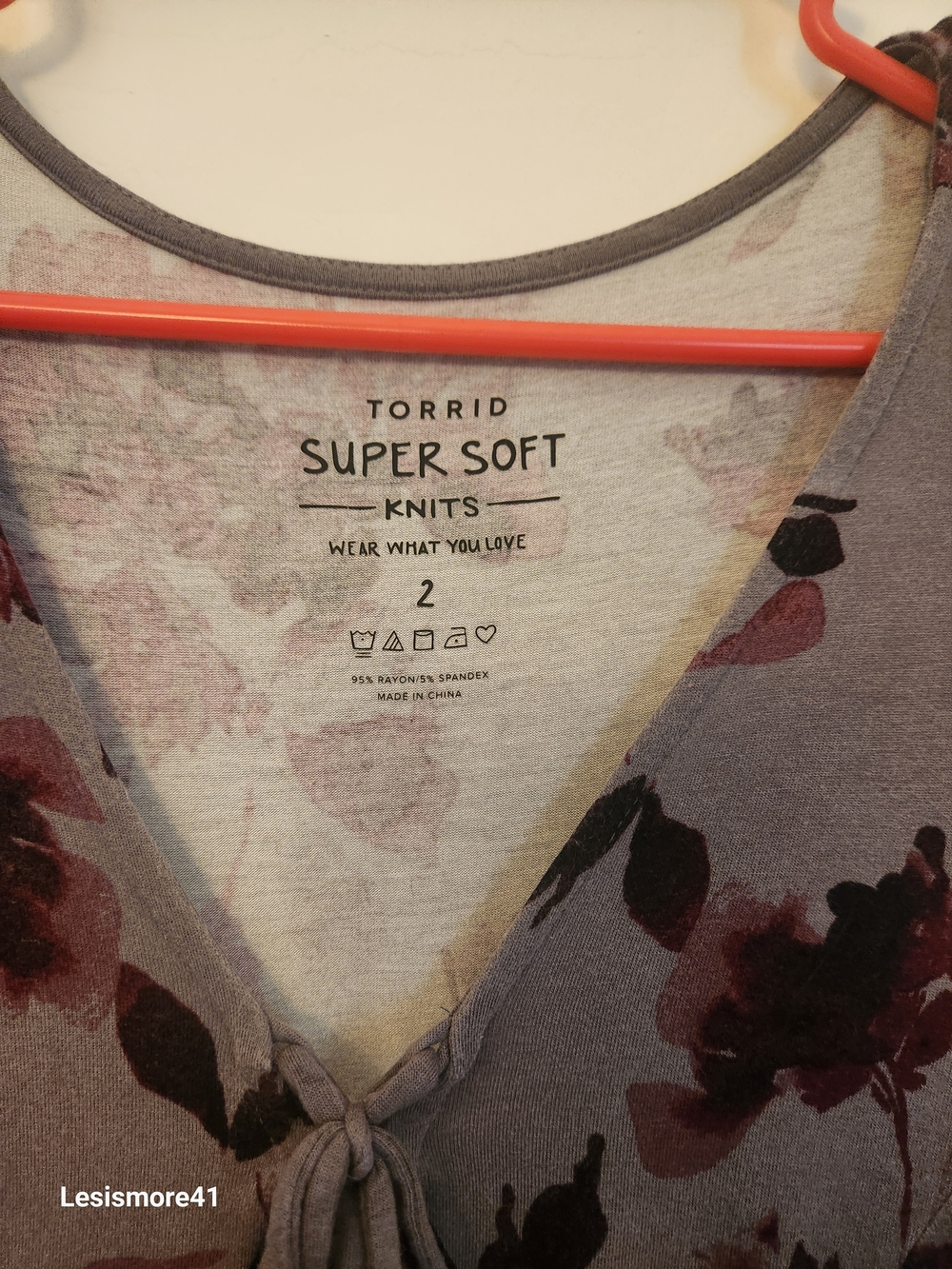 Torrid Super Soft Knit Floral Tie-Front Tank Top — Mauve Plum